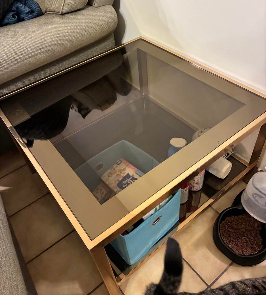 Glazen salon of bijzettafel, Huis en Inrichting, Ophalen, Zo goed als nieuw