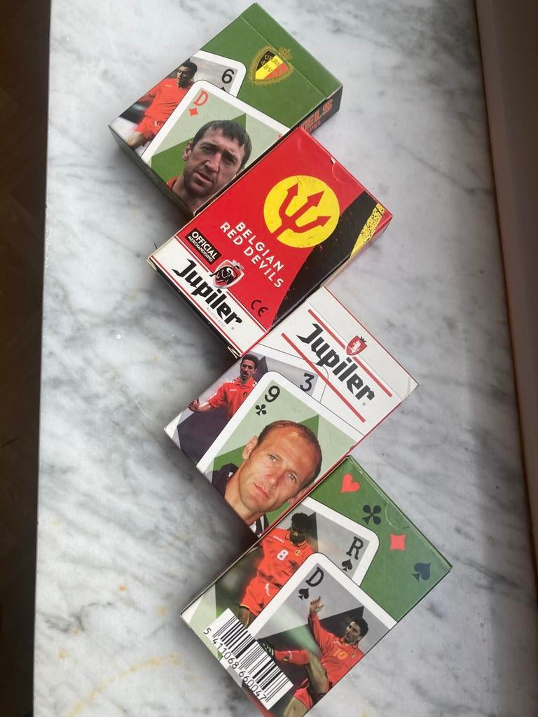 4 x Rode Duivels speelkaarten, Verzamelen, Ophalen of Verzenden, Zo goed als nieuw, Speelkaart(en)