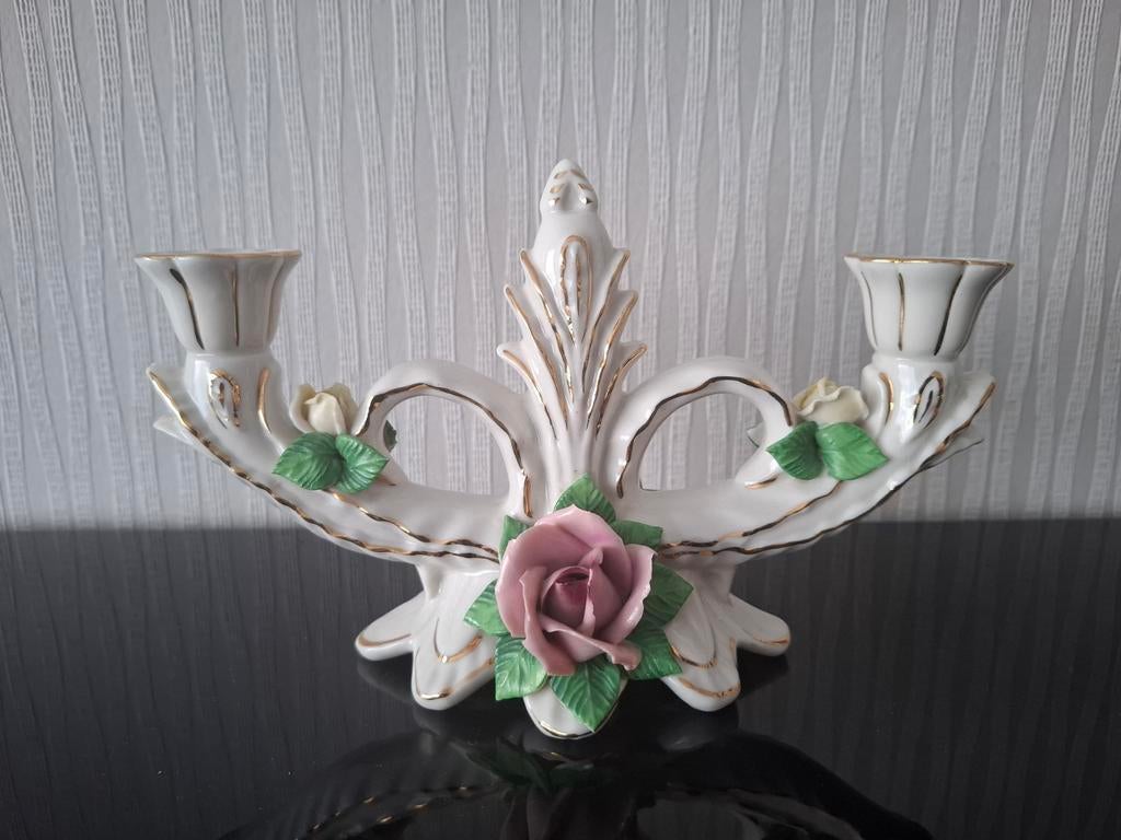 Dresden porseleinen kaarshouder, Antiek en Kunst, Ophalen of Verzenden