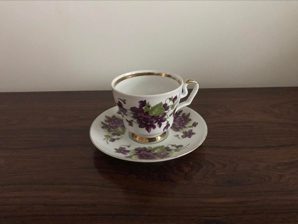 Royal bavaria kopje tasje + schoteltje bordje bloemen, Ophalen of Verzenden