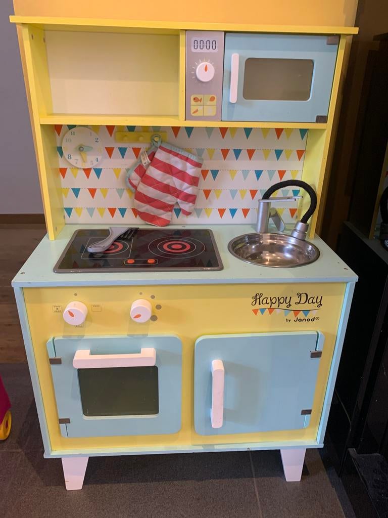 Speelgoedkeuken Janod met winkelkar, Kinderen en Baby's, Ophalen, Zo goed als nieuw