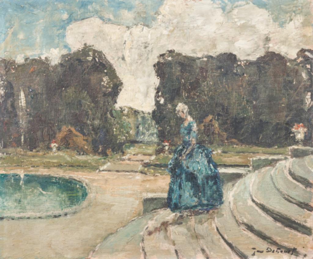 Jan De Graef (1877-1952): Galante dame (66 x 56 cm), Antiquités & Art, Enlèvement ou Envoi