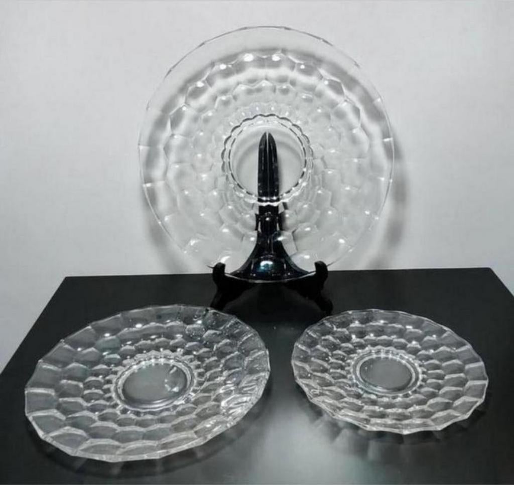 Art-déco borden model 'Écailles' Val Saint Lambert, Ophalen of Verzenden