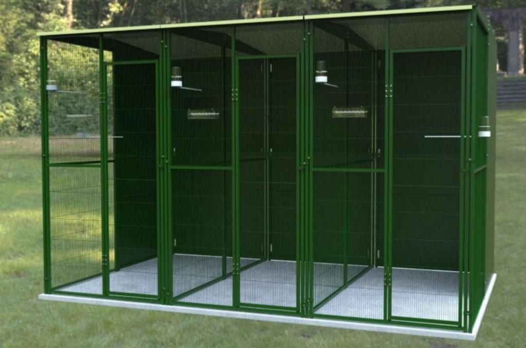 Volière jardin 3x2x2 m séparé en trois volière extérieure, Verzenden, Nieuw, Metaal, Volière