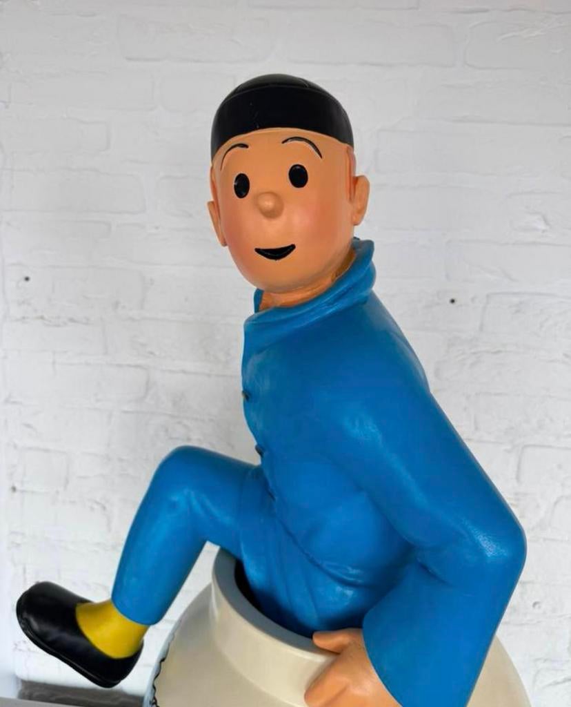 Kuifje in de Vaas beeld Blauwe Lotus, Verzamelen, Ophalen, Kuifje, Zo goed als nieuw, Beeldje of Figuurtje