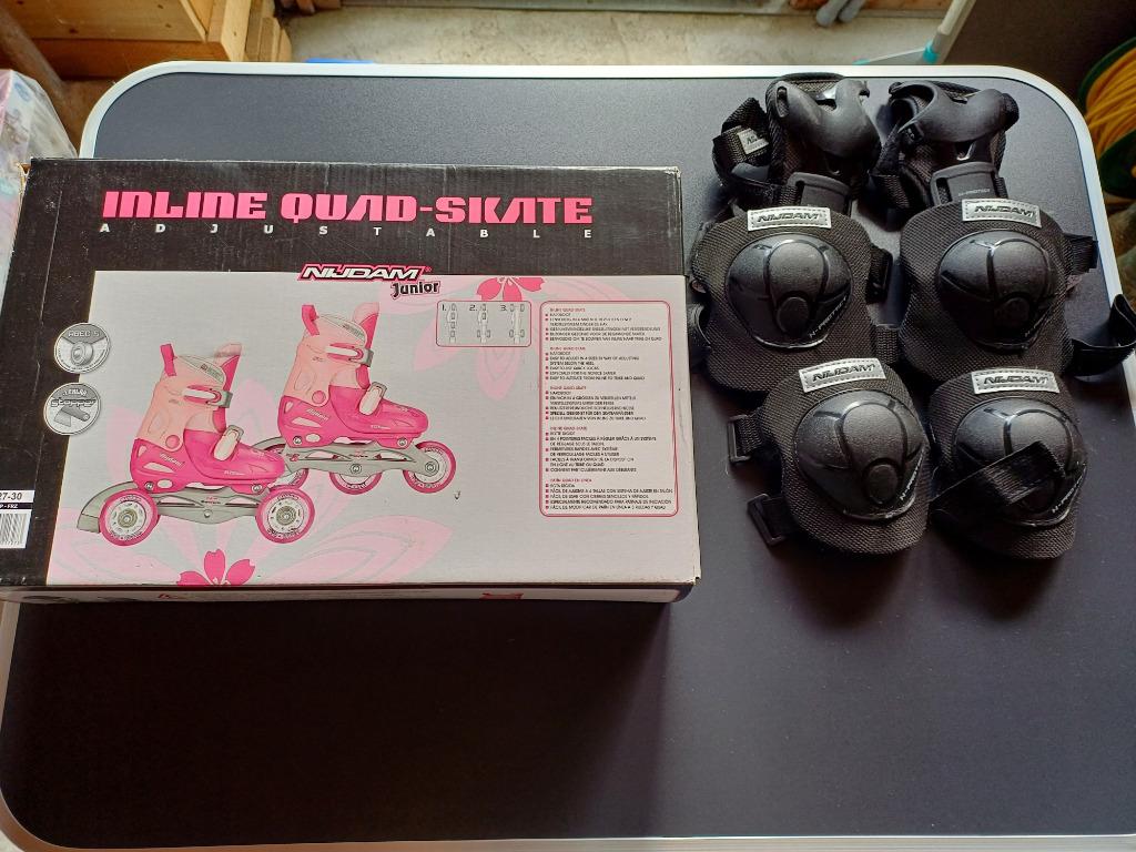 inline skates met bescherming, Ophalen, Kinderen, Zo goed als nieuw, Inline skates 4 wielen
