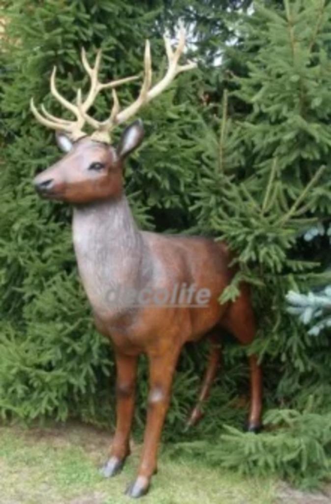 Edelhert_Eland op ware Grootte kunsthars beeld, Enlèvement ou Envoi, Neuf, Synthétique, Animal