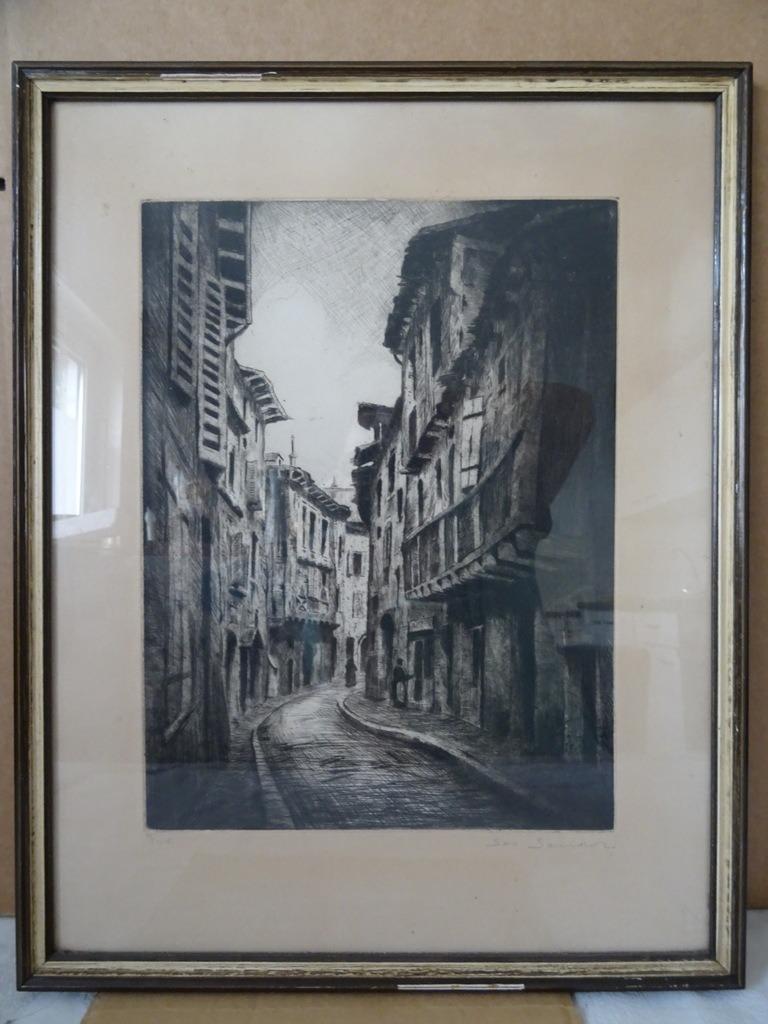 Litho Oude stad Maastricht of litho Oude stad Den Bosch 1950, Antiek en Kunst, Kunst | Litho's en Zeefdrukken, Ophalen of Verzenden