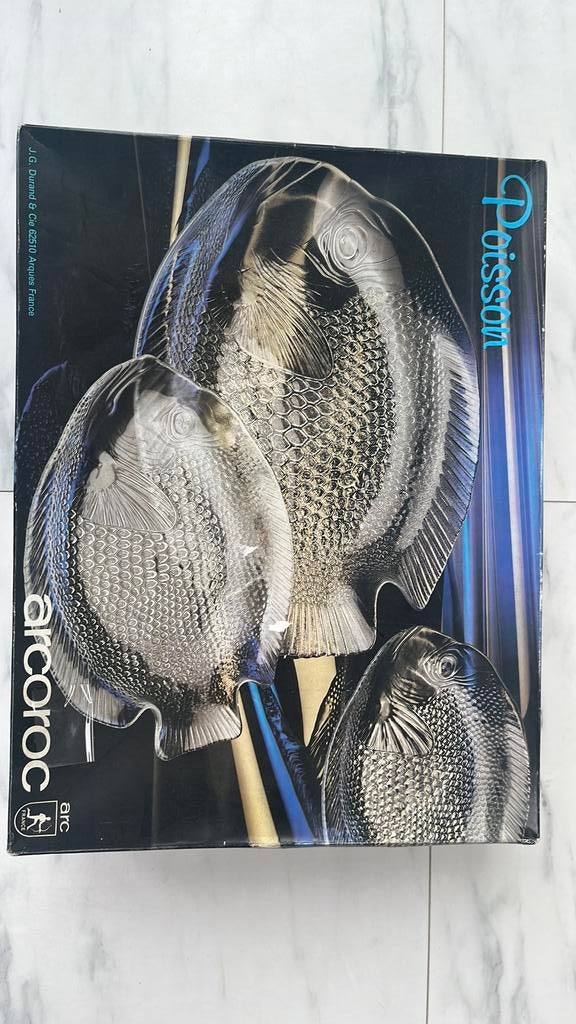 Vis servies Arcoroc ongebruikt, Ophalen, Glas, Bord(en)