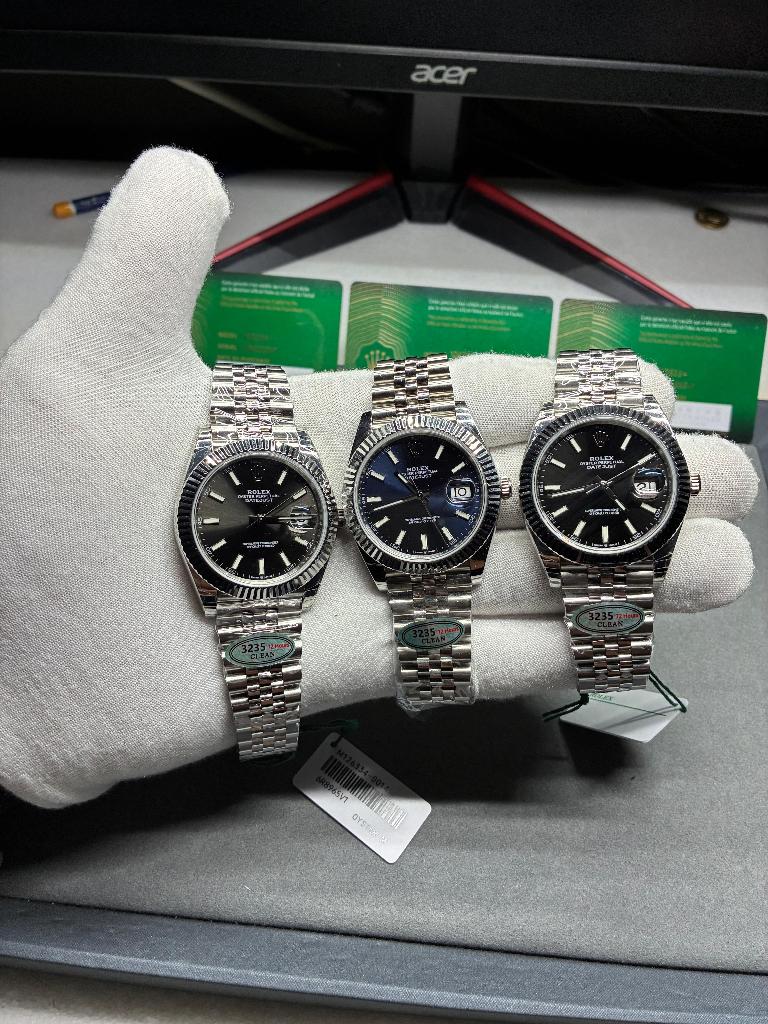 rolex datejust blauw grijs zwart, Handtassen en Accessoires, Horloges | Heren, Ophalen of Verzenden, Rolex