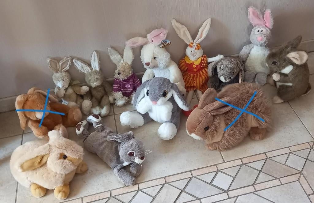 Knuffel konijnen of paashazen 13 stuks, Ophalen of Verzenden, Zo goed als nieuw