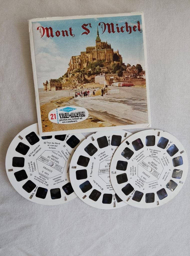 Viewmaster view-master Mont Saint Michel Frankrijk. Horloge