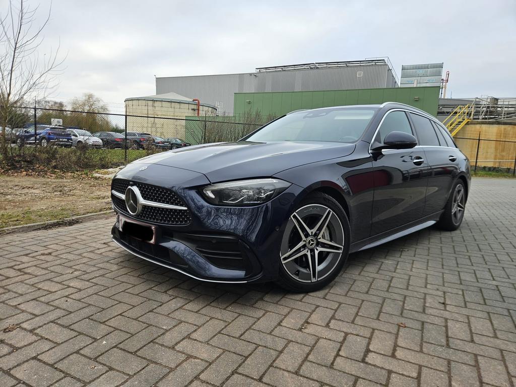 Mercedes C220 Amg Line, Auto's, Automaat, Achterwielaandrijving, 4 cilinders, Blauw