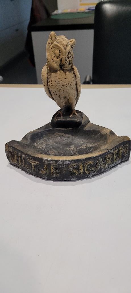 oude stenen reclame asbak Uiltje sigaren (25iv282/6), Verzamelen, Ophalen of Verzenden, Asbak