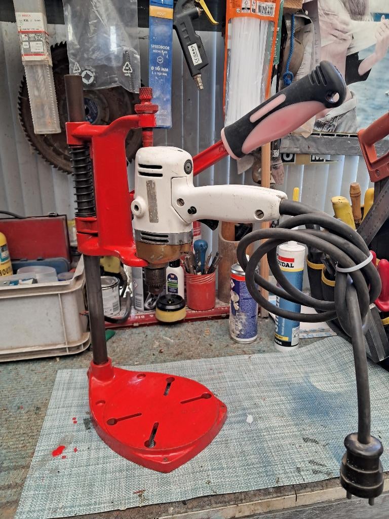 Boorstanddaard met boormacinne, Doe-het-zelf en Bouw, Ophalen, Gebruikt