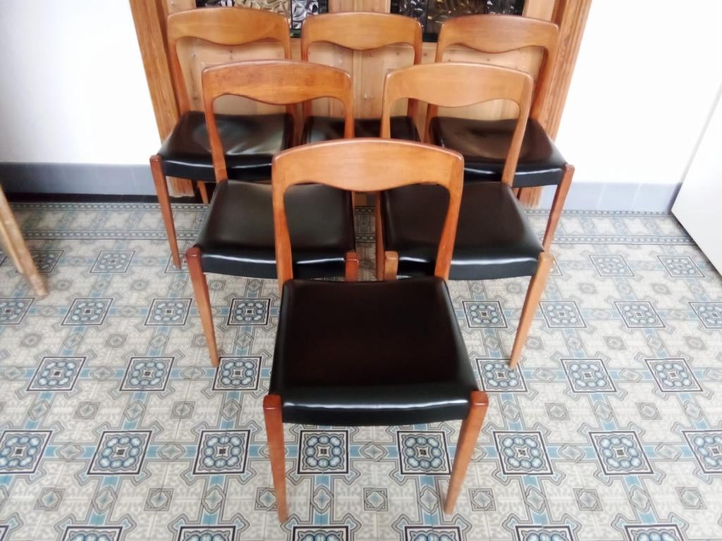 Set van 6 stoelen Niels Otto Møller, Maison & Meubles, Chaises, Enlèvement