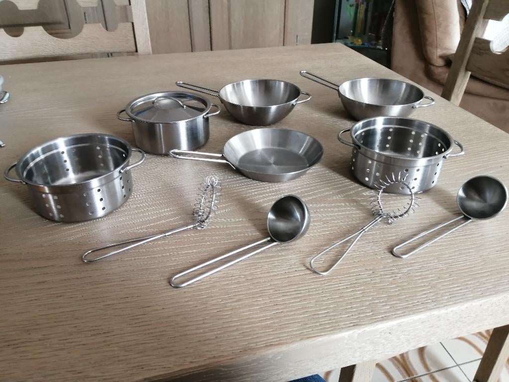 metalen kookpotjes voor kinderkeuken, Ophalen of Verzenden, Zo goed als nieuw, Overige materialen, Speelkeuken-accessoire