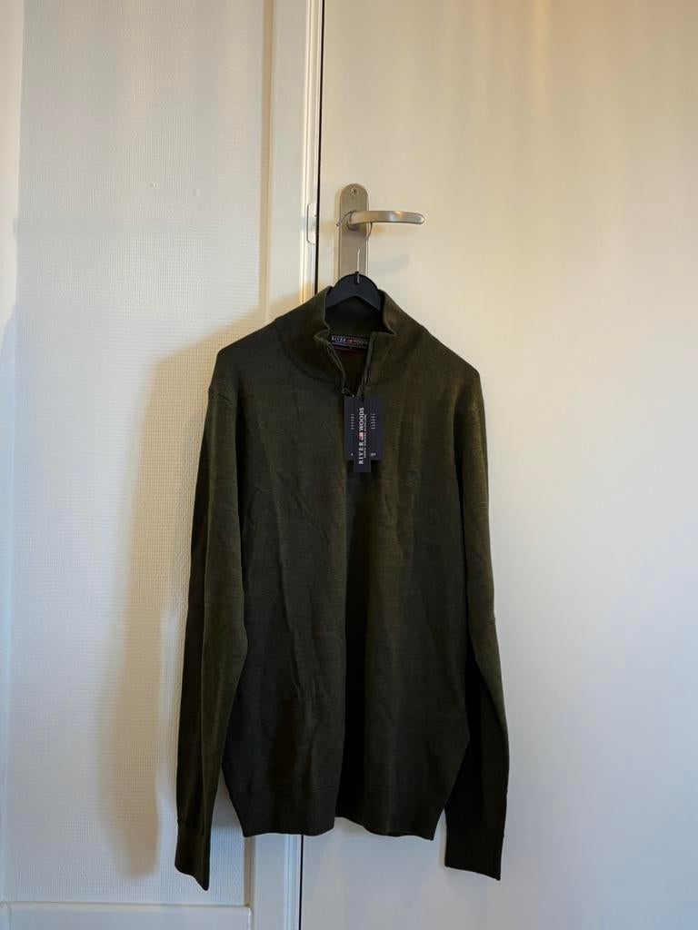 Pull zippé River Woods NOUVEAU !, Vêtements | Hommes, Pulls & Vestes, Enlèvement ou Envoi, Neuf, Taille 52/54 (L), Vert
