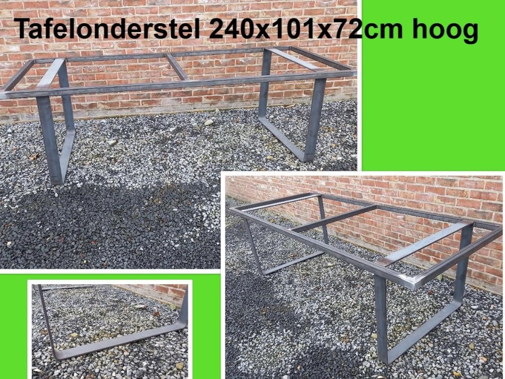 Stalen tafelonderstel 240x101x72 cm hoog - eettafel - bureau, Ophalen, 50 tot 100 cm, Vijf personen of meer, Metaal