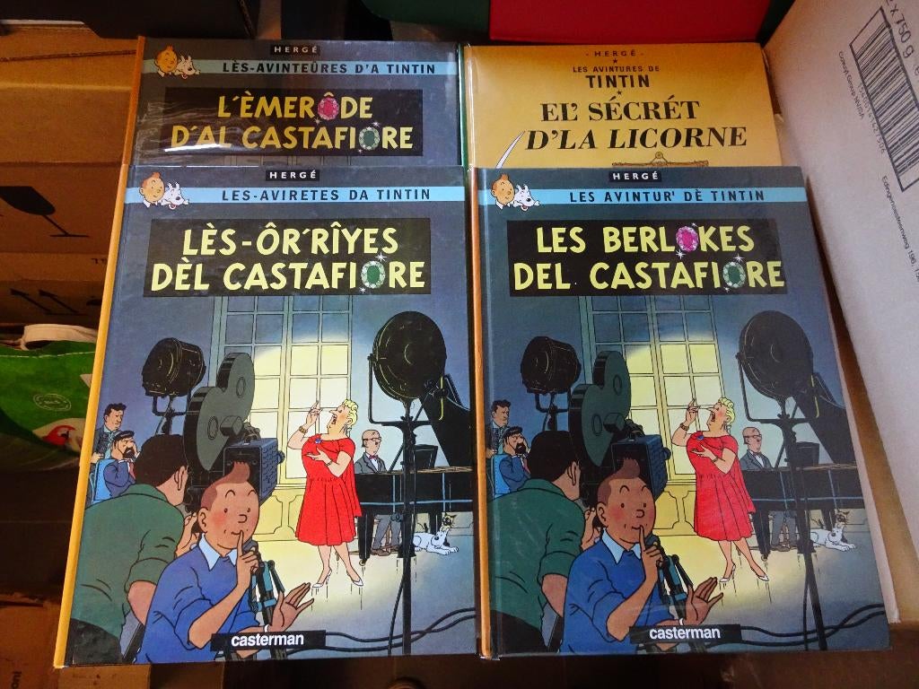 4 BD Tintin en patois - Editions limitées et numérotées, Collections, Enlèvement ou Envoi, Tintin, Comme neuf, Livre ou Jeu