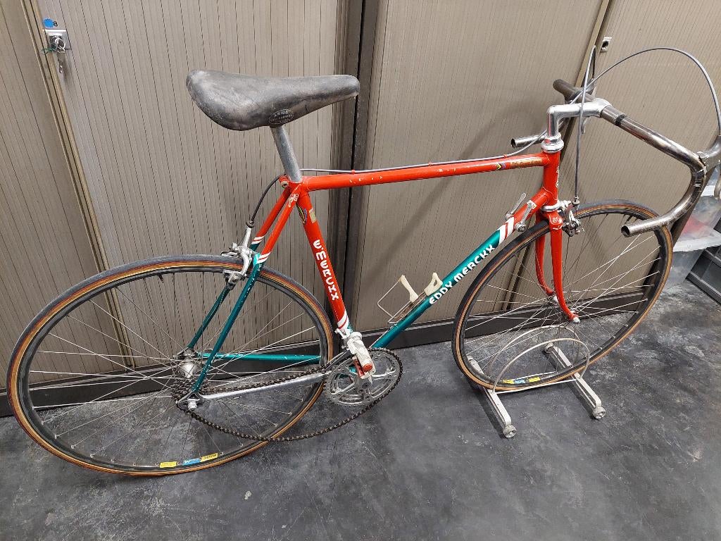 Retro eddy merckx team 7 eleven, Fietsen en Brommers, Fietsen | Racefietsen, Gebruikt, Heren, 28 inch, Staal, 53 tot 57 cm, Ophalen
