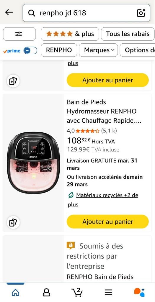 Masseur de pieds Renpho, Divers, Divers Autre, Enlèvement