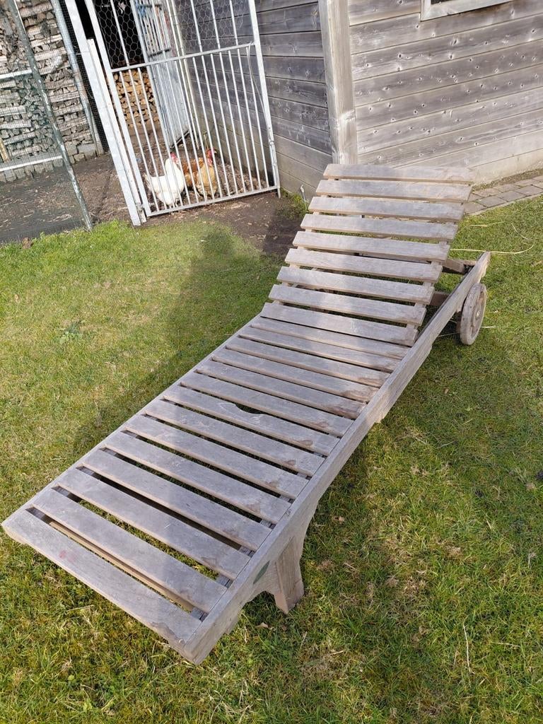 Ligbed TEAK  met kussen
85€, Tuin en Terras, Ligbedden, Ophalen