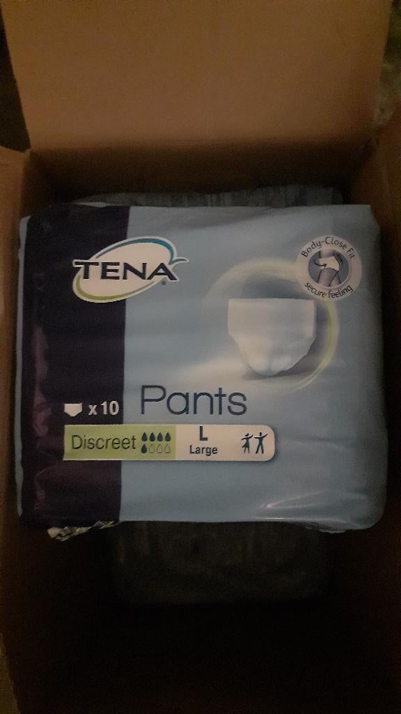 12 PAQUETS TENA PANTS DISCRET L 95 125 _ 10 UNITES PAR PAQ, Enlèvement, Neuf