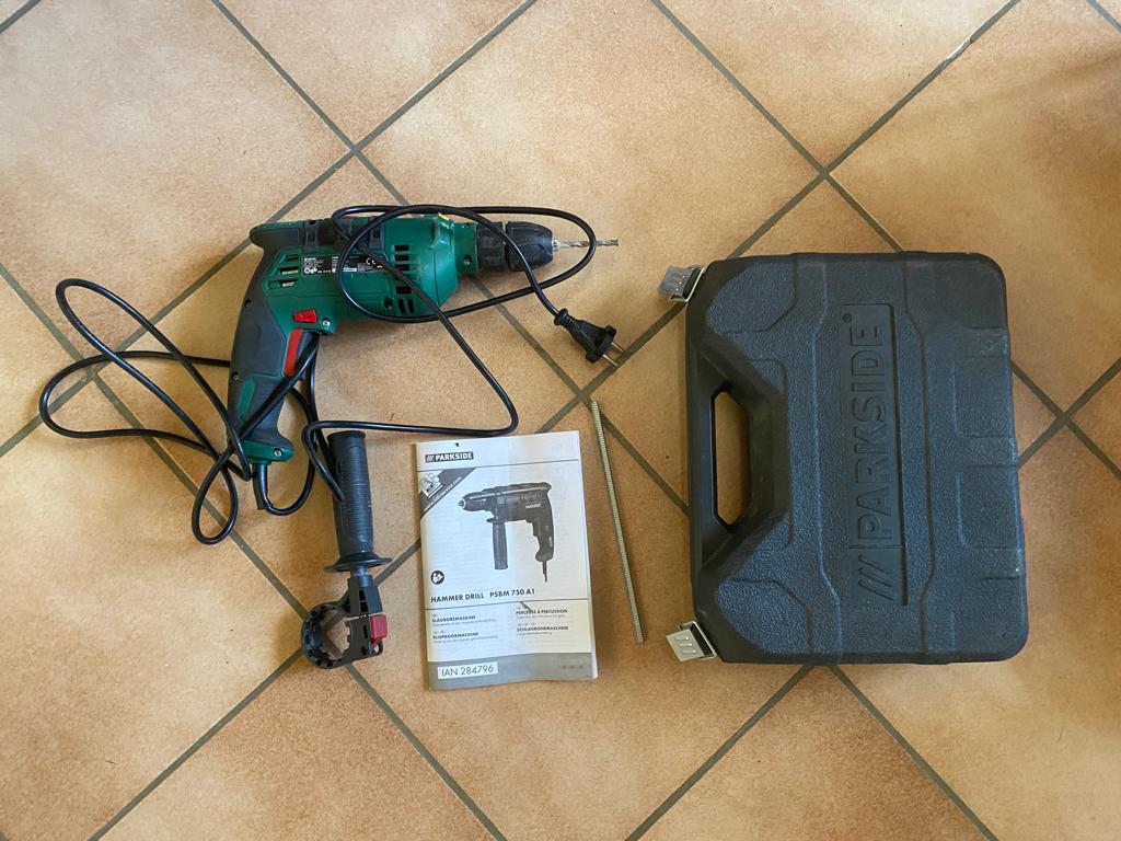 Parkside perceuse  percussion PSBM  750A1 cordon bloqué, Bricolage & Construction, 600 watts ou plus, Utilisé, Vitesse variable