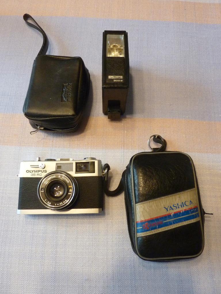 Olympus 35 RC met flits, Ophalen of Verzenden, Gebruikt, Olympus