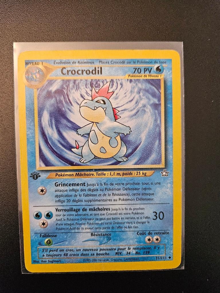 Crocrodil 31/111 Neo Genesis 1e Edition, Envoi, Comme neuf, Cartes en vrac