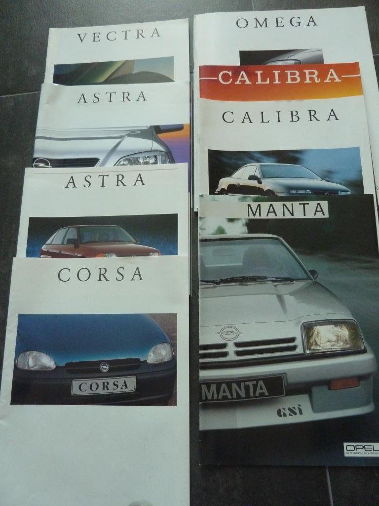 Brochures Opel manta calibra vectra omega 1985-1995, Enlèvement ou Envoi, Comme neuf, Opel