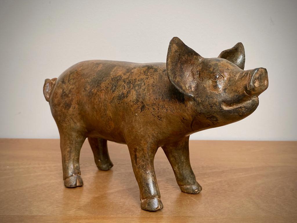 Cochon Art Déco 1940 en bronze  Cachet signé Chenet, Enlèvement ou Envoi, Bronze