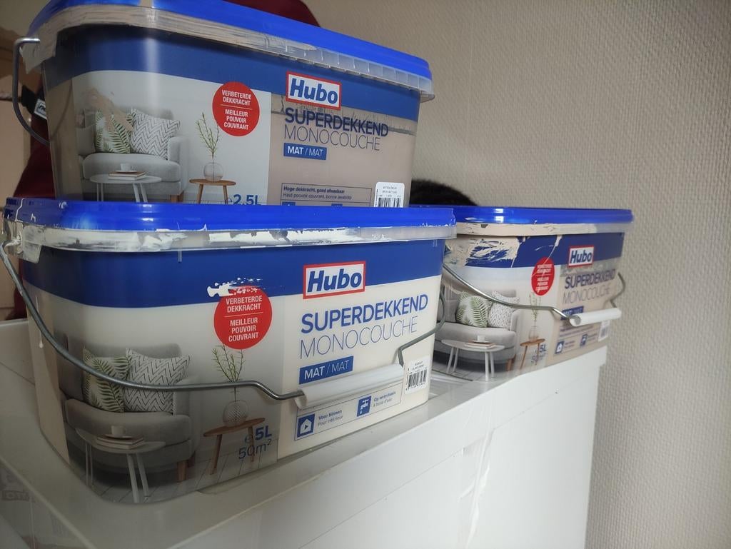 Hubo matte enkellagige wand- en plafondverf, Ophalen, Bruin, Verf