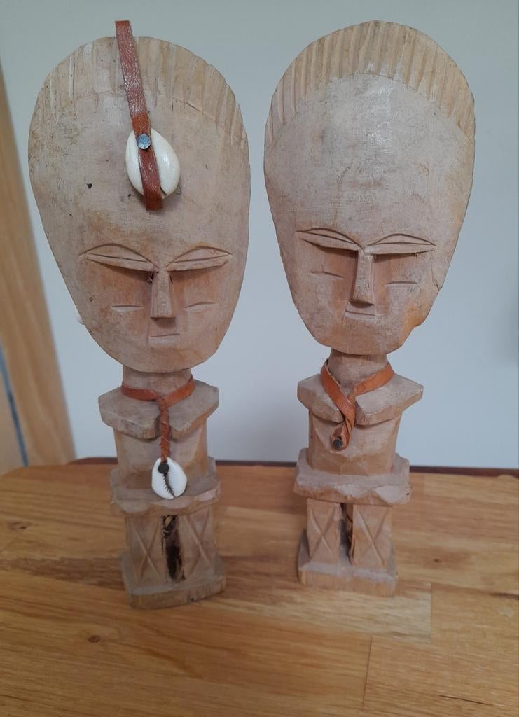 Ghanees vruchtbaarheidspaar. Handwerk, Antiek en Kunst, Kunst | Beelden en Houtsnijwerken, Ophalen of Verzenden