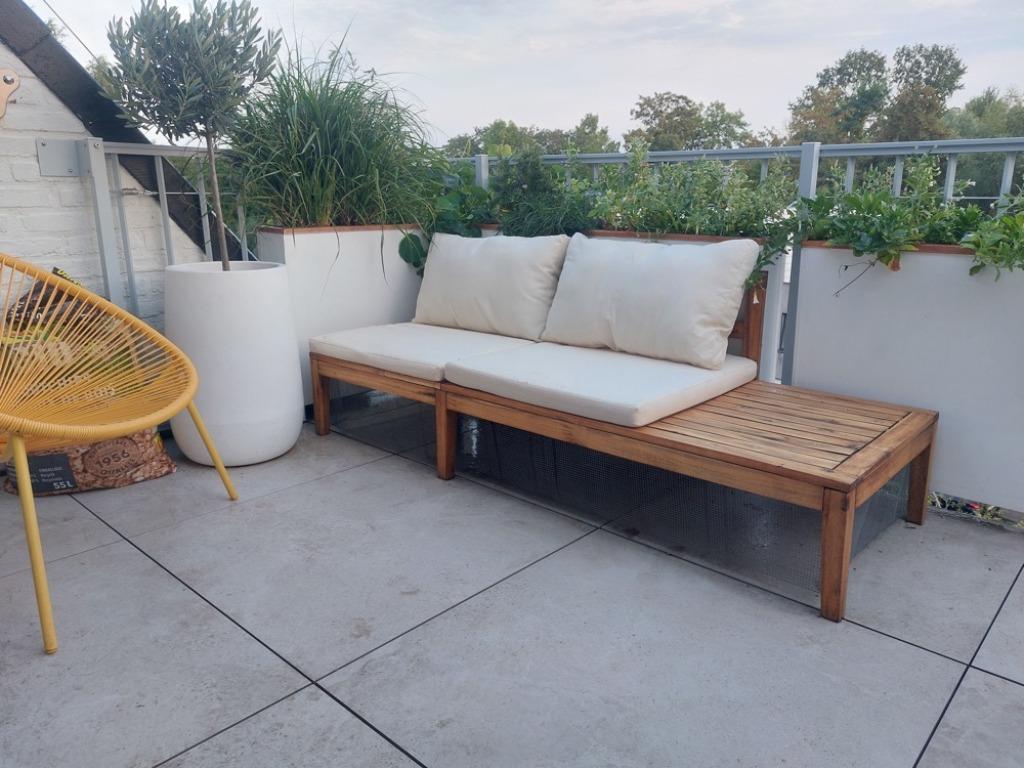 Banquette lounge en bois, Jardin & Terrasse, Enlèvement, Comme neuf