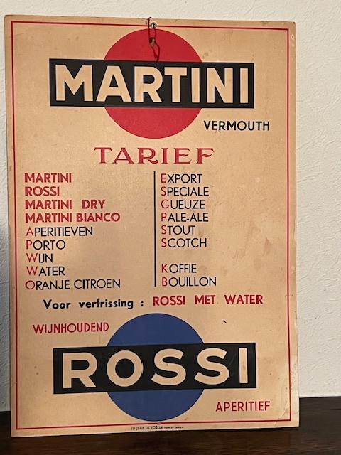 Vintage Martini Rossi prijslijst, Tarief, Ophalen