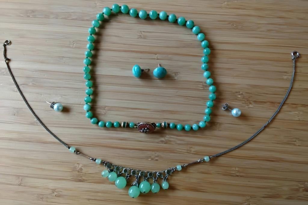 JADE COLLIER ART DECO 1930-1939 UK, Bijoux, Sacs & Beauté, Bracelets pour cheville & Chaînes pour cheville, Enlèvement ou Envoi