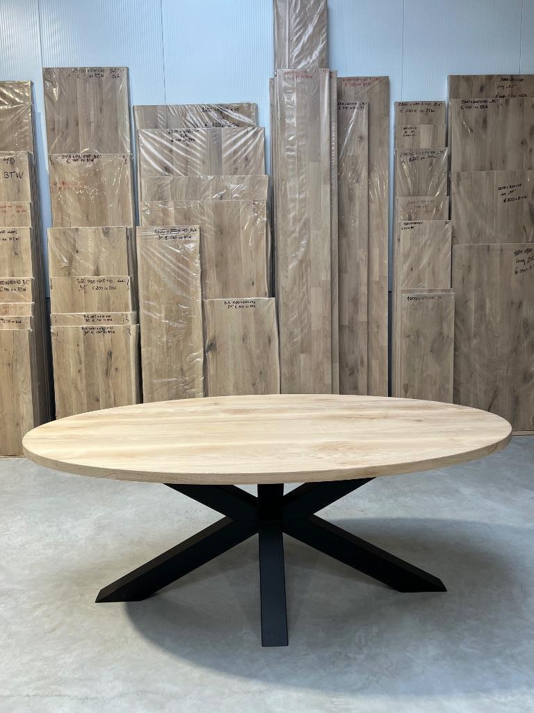 Plateaux de table en chêne ovales/ronds, divers diamètres., Enlèvement ou Envoi, Neuf, Poteaux, Bois dur