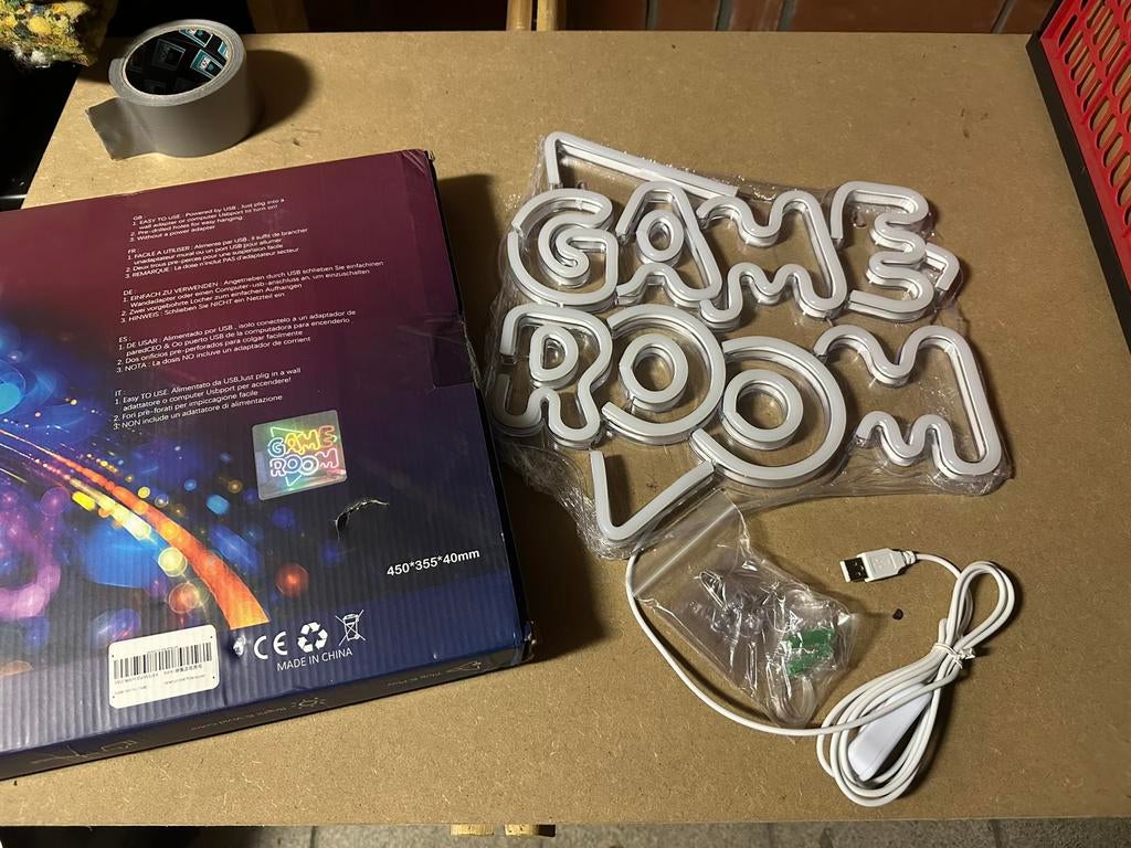 Game room neon muurlamp, Antiek en Kunst, Ophalen of Verzenden