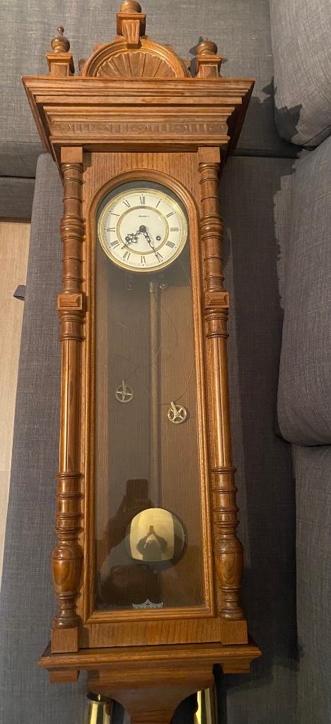 Antieke wandklok merk Hermle, Antiek en Kunst, Antiek | Klokken, Ophalen