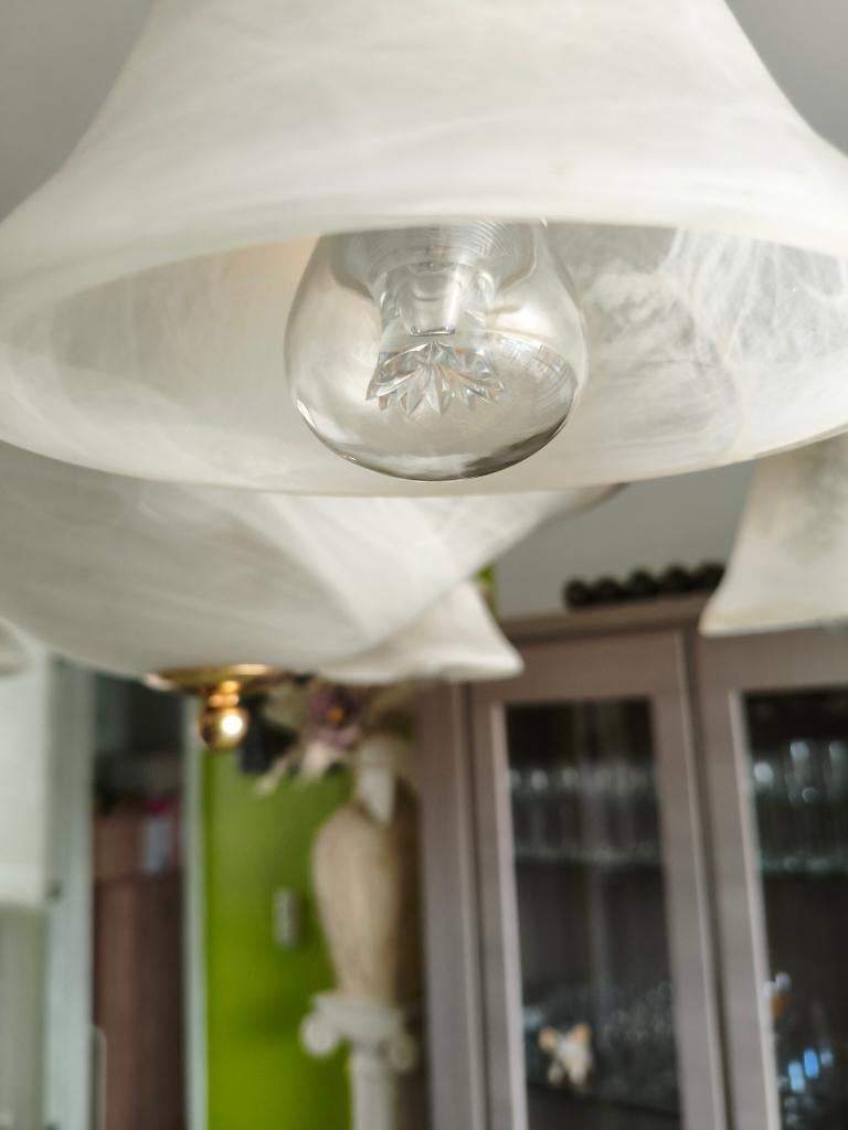 5 armige MURANO ITALIE luchter met ledlampen, Huis en Inrichting, Lampen | Kroonluchters, Ophalen, Gebruikt, MURANO ITALIE