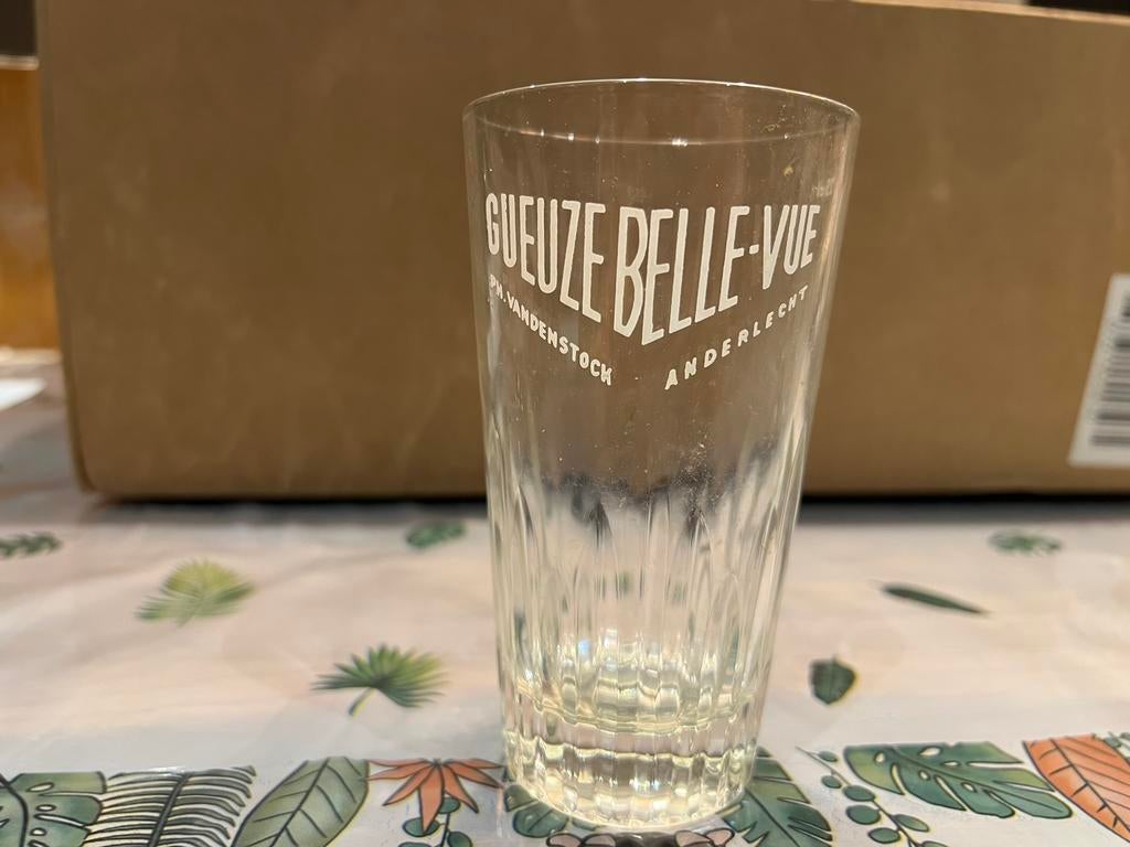 11 Oude Geuze glazen Belle-Vue Vandenstock Anderlecht retro, Verzamelen, Glas en Drinkglazen, Ophalen of Verzenden, Nieuw, Bierglas
