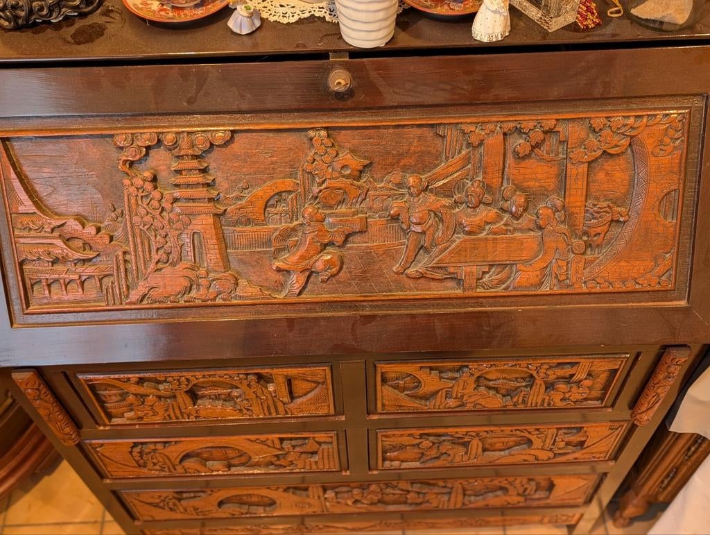 Klein bureau met 5 schuiven, Huis en Inrichting, Kasten | Secretaires, Ophalen