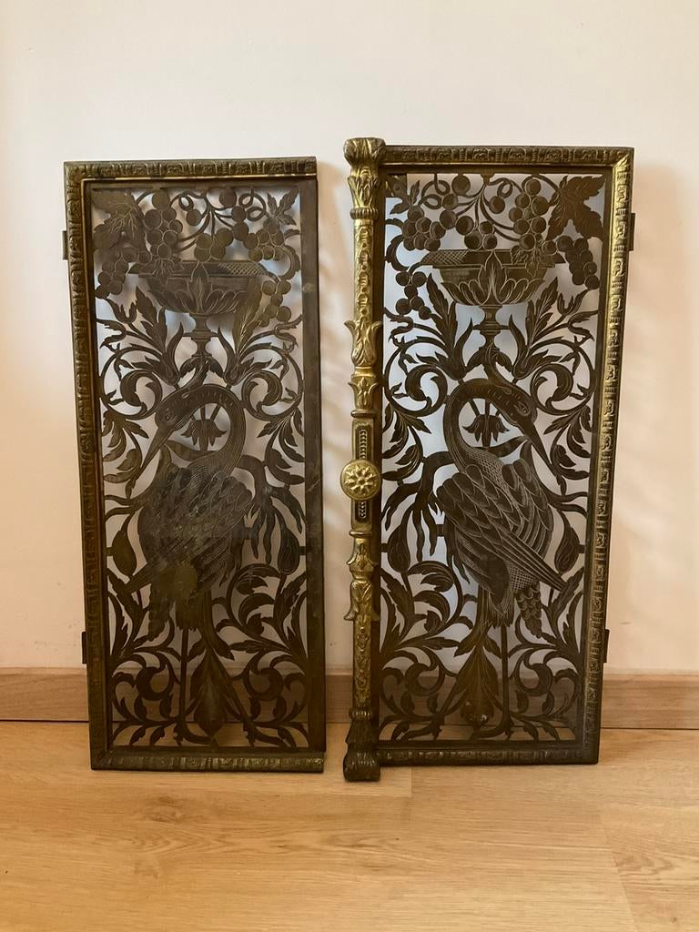 Grilles en laiton - façade de cheminée, Ophalen, Gebruikt