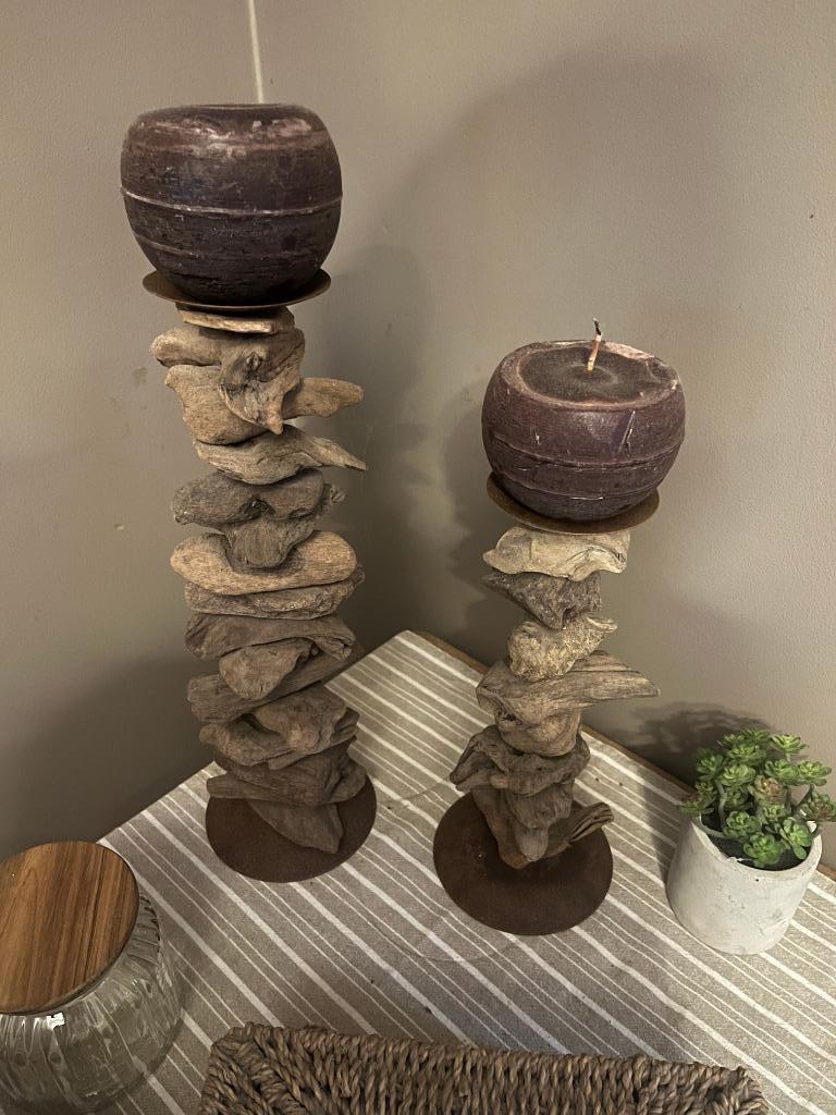 2 bougeois déco en bois flotté, Enlèvement