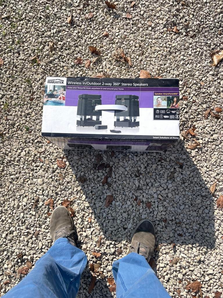 Marmitek speaker anywhere 400E, Audio, Tv en Foto, Nieuw, 60 tot 120 watt, Front, Rear of Stereo speakers, Ophalen