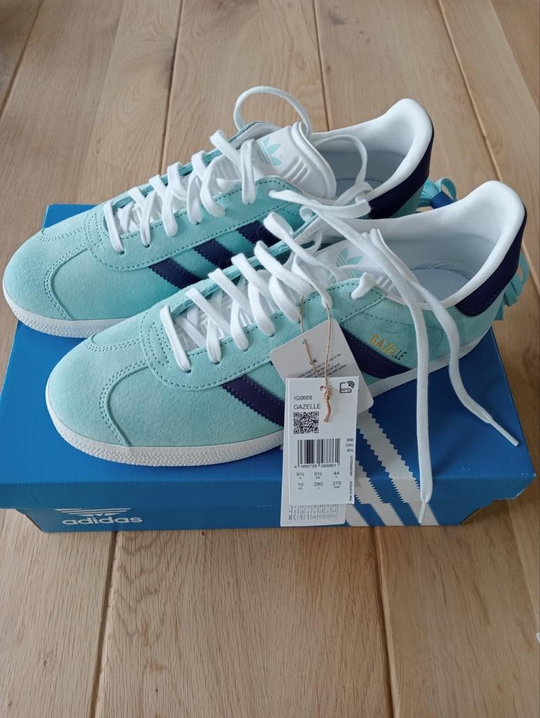 Adidas baskets Gazelle 44 clair aqua neuf original, Neuf, Enlèvement ou Envoi, Autres couleurs, Adidas