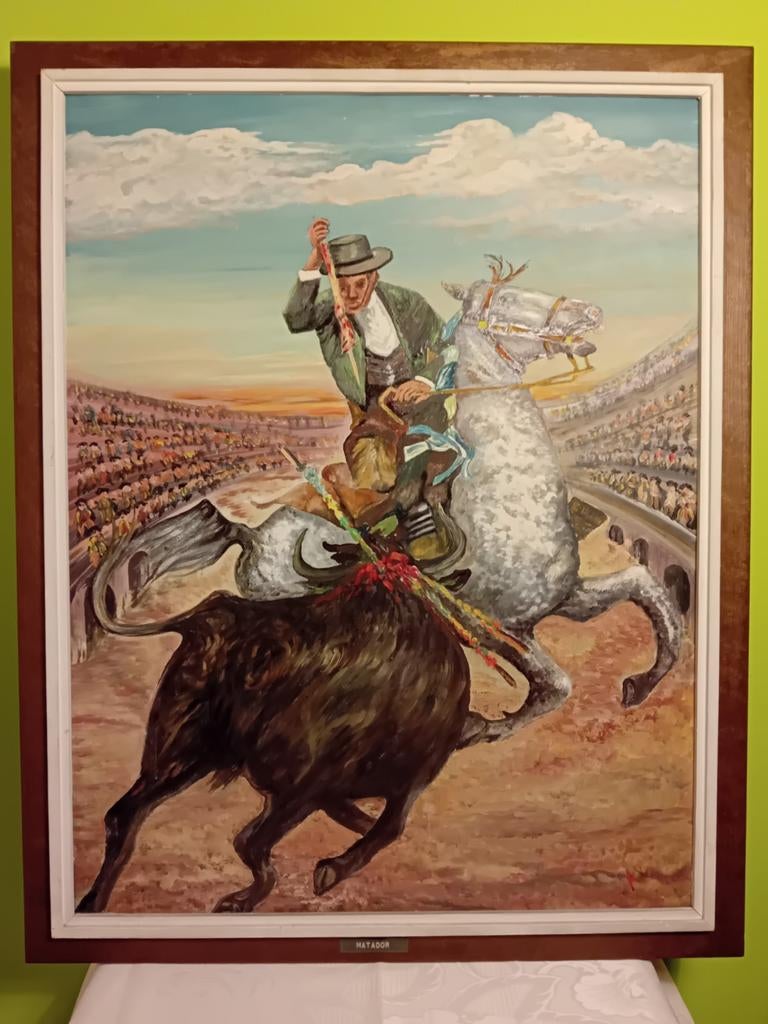 Schilderij "matador", Antiquités & Art, Enlèvement ou Envoi