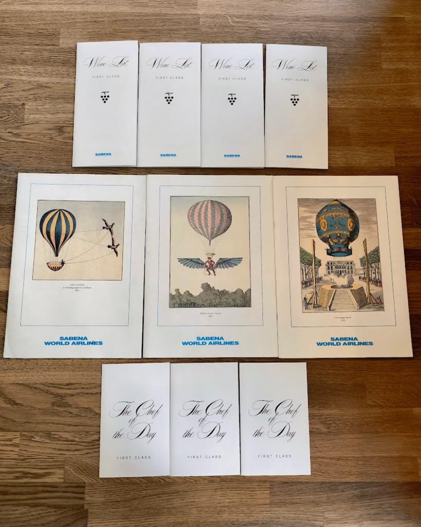 SABENA First class Gala menu's  André Glaude, Ophalen